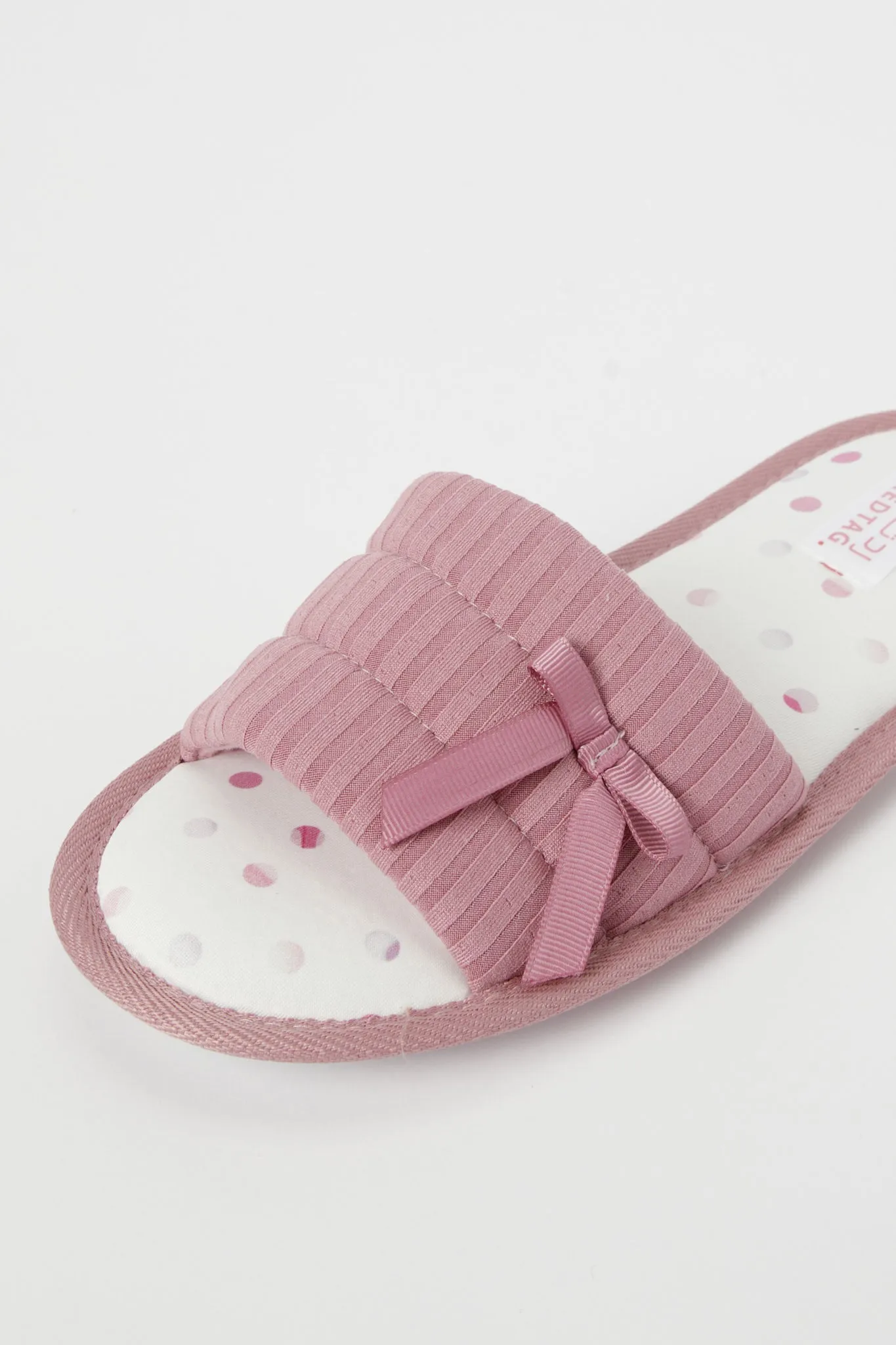 Women Pink Print Slipper With Bow