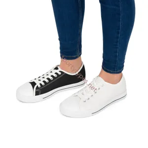 Women's Black & White Mismatched Low Top Sneakers