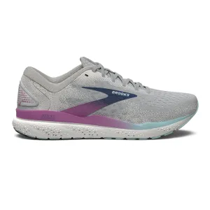 Women's Brooks Ghost 16 Road Running Shoe in White/Grey/Estate Blue