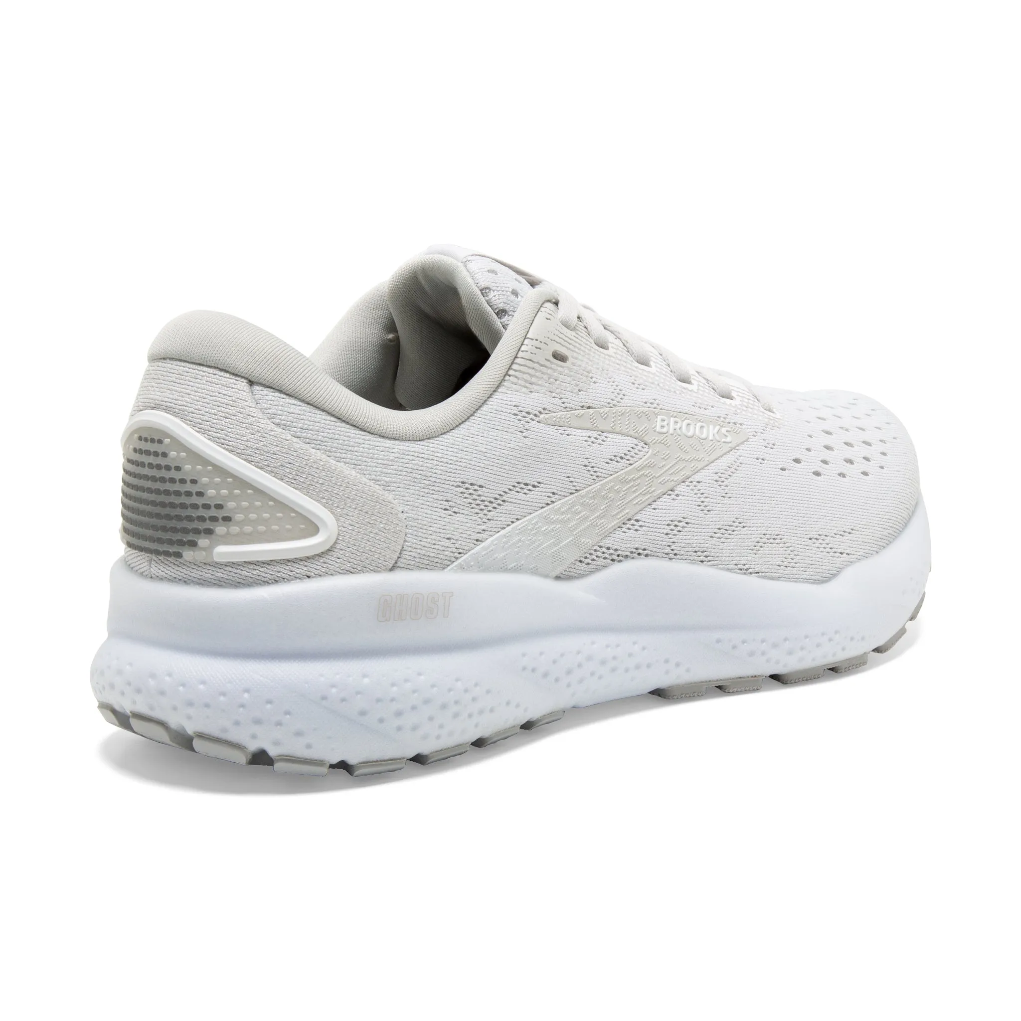 Women's Brooks Ghost 16 Road Running Shoe in White/White/Grey