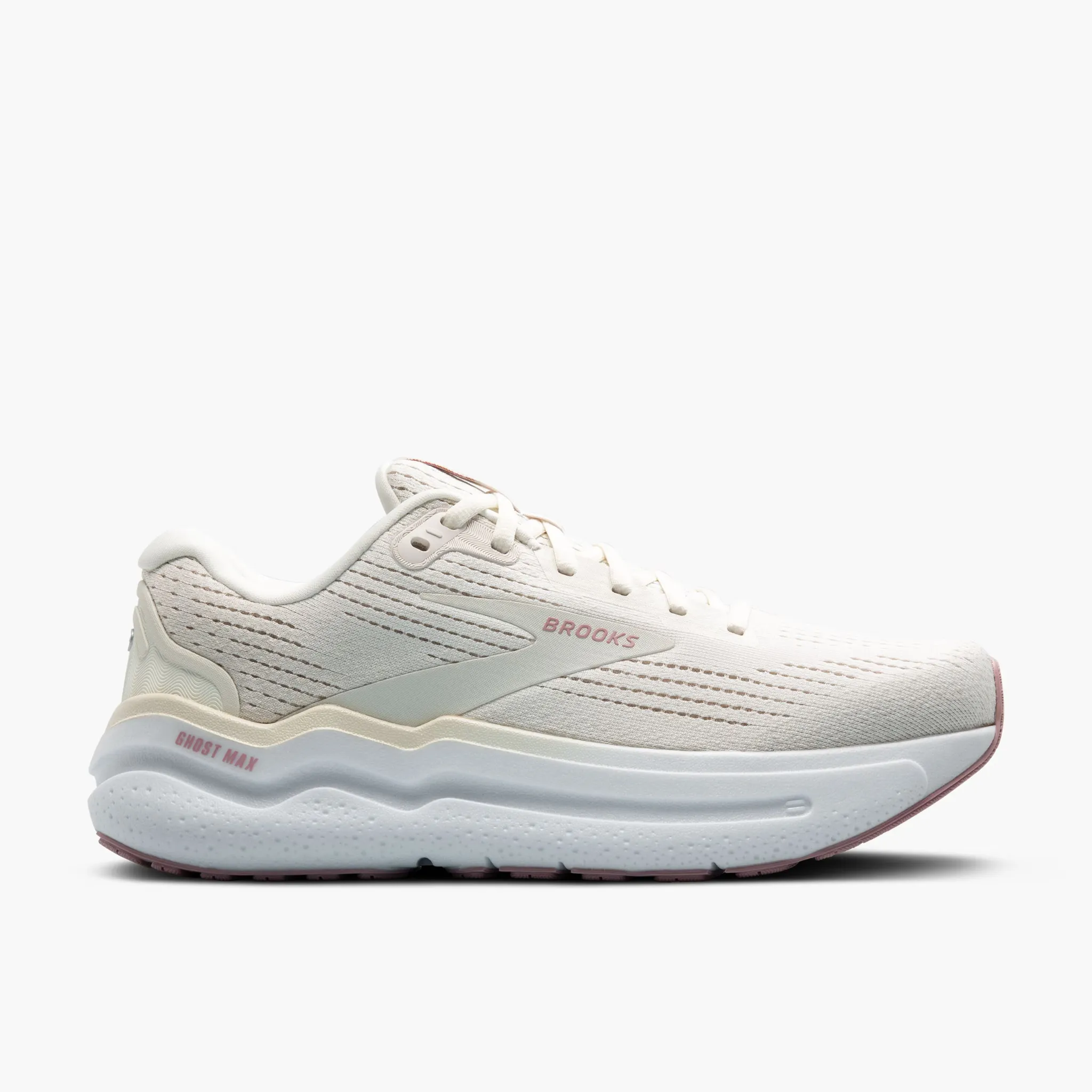 Women's Brooks Ghost Max 2 Road Running Shoe in Coconut Milk/Gray/Zephyr