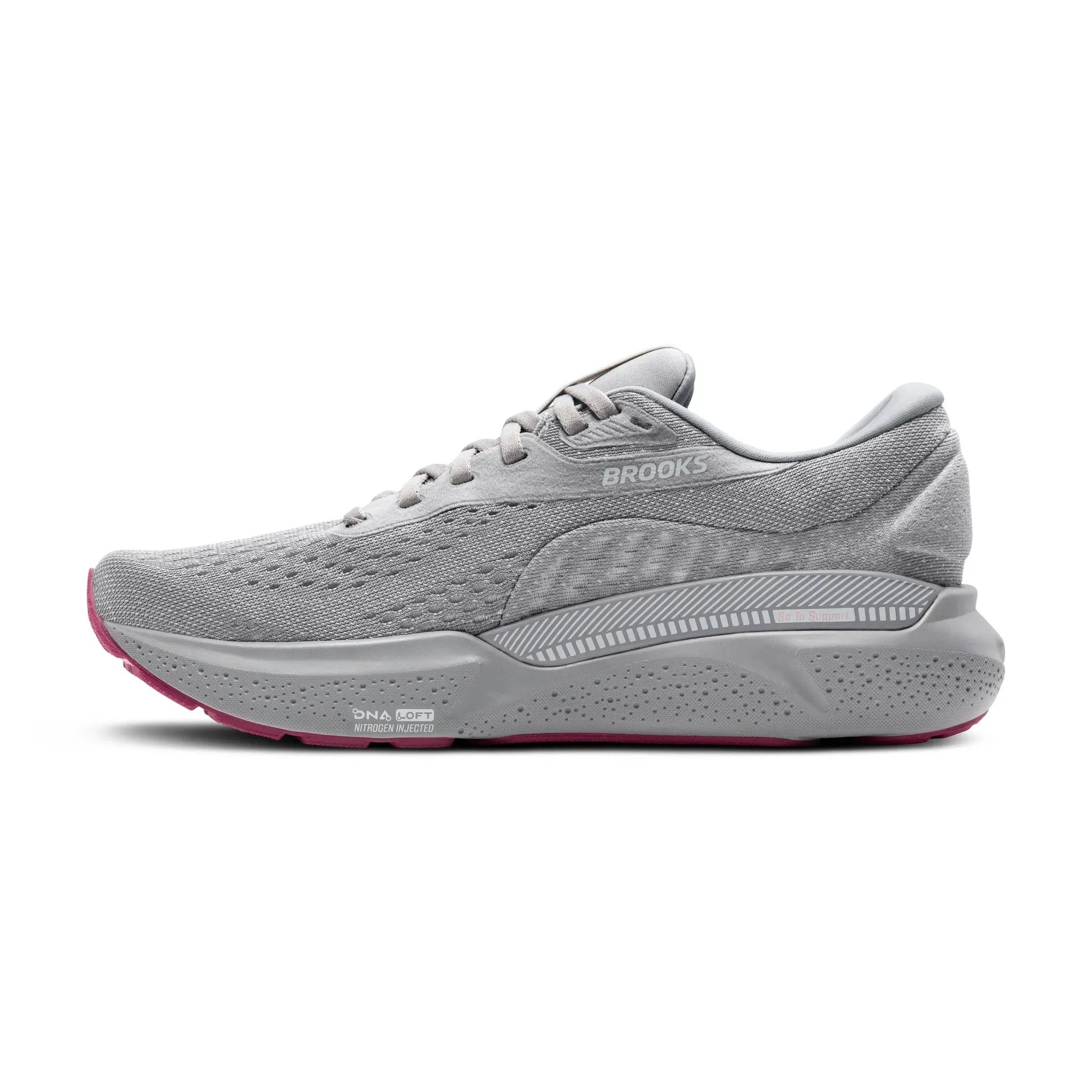 Women's Brooks Running Adrenaline GTS 24 Road Running Shoe in Alloy/White/Zephyr