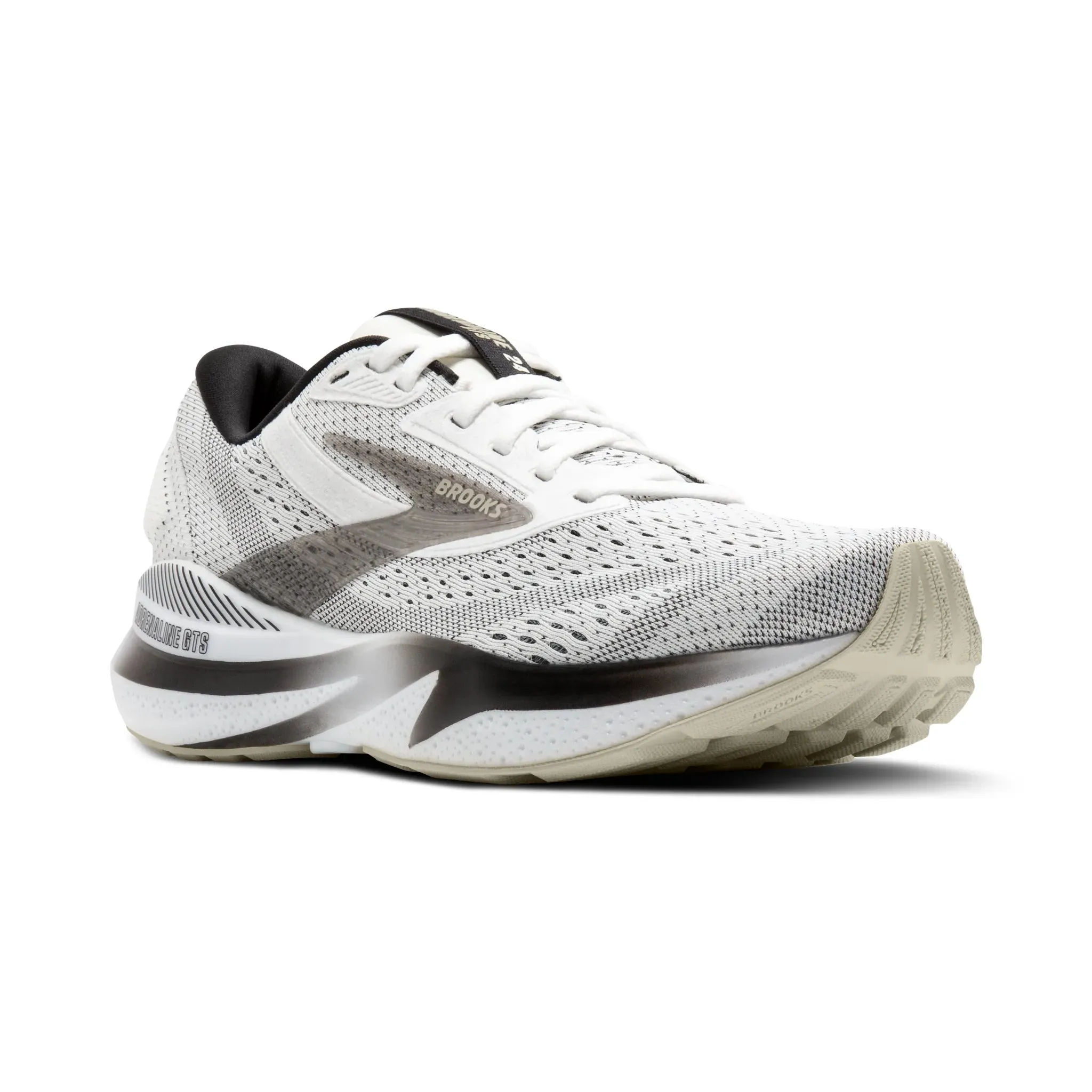 Women's Brooks Running Adrenaline GTS 24 Road Running Shoe in White/Black/Pelican