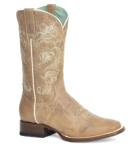 Women's Roper Blooming Tan Square Toe Boot