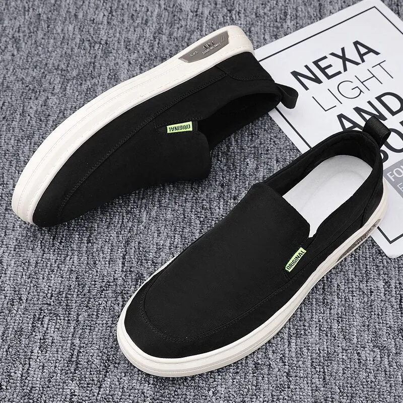 xiangtuibao  Men Soft Casual Shoes Light Summer Canvas Shoes Drive Fashion  Mens Loafers Luxury Grey Slip-On Man Canvas Footwears