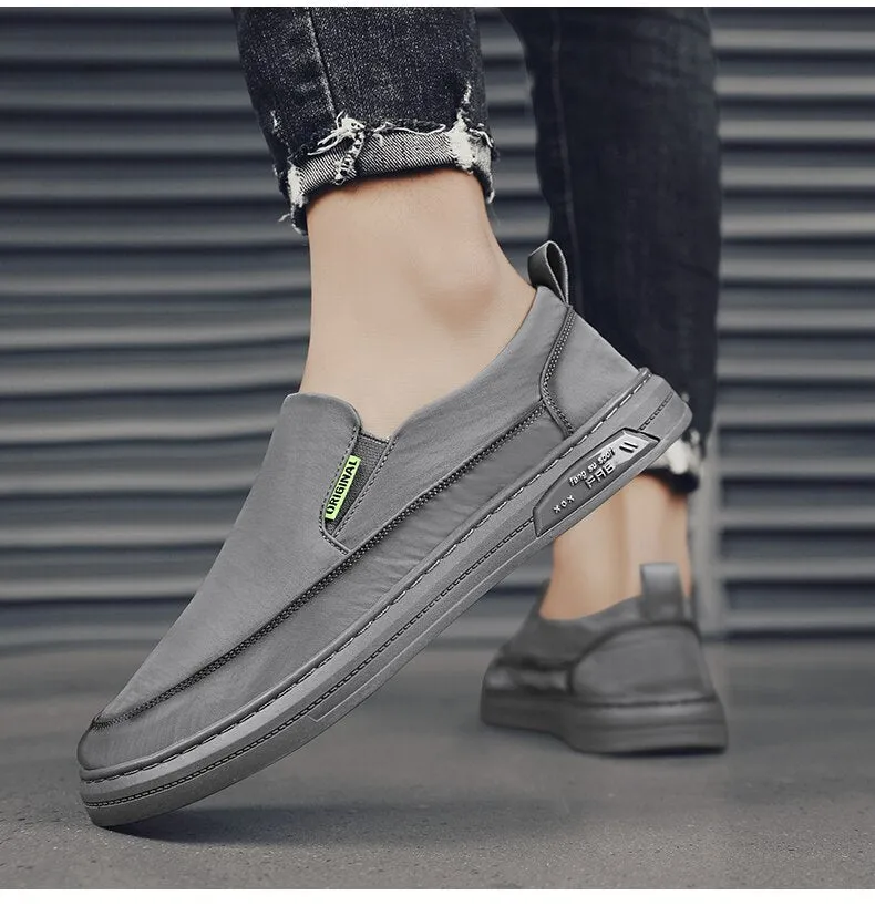 xiangtuibao  Men Soft Casual Shoes Light Summer Canvas Shoes Drive Fashion  Mens Loafers Luxury Grey Slip-On Man Canvas Footwears