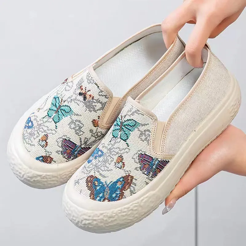 XIANGTUIBAO  One Piece Dropshipping New Casual and Comfortable Canvas Shoes Old Beijing Cloth Shoes Low-Cut Mom Shoes Lazy Shoes Female Student Shoes