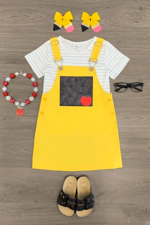 Yellow Notebook Jumper Dress