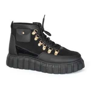 Yoki Womens Versatile Boot sneakers with side pockets